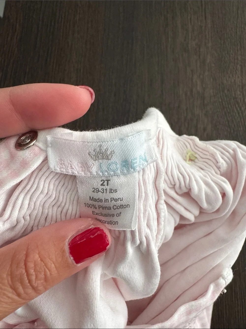 Baby Loren Light Pink Infant Top - 2T 100% Pima Cotton